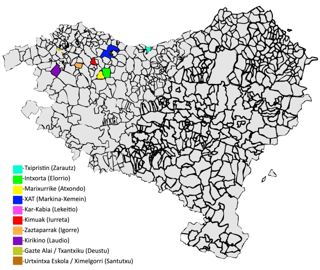 amarauna sareko elkarteen mapa